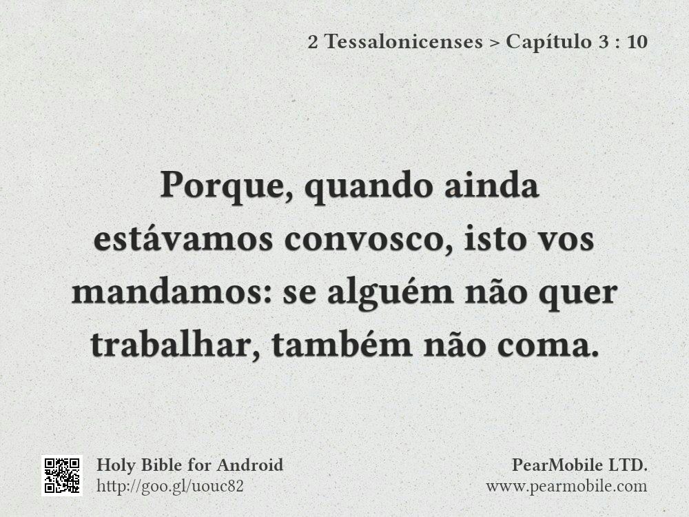 2 Tessalonicenses, Capítulo 3:10